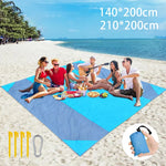 tapis plage imperméable bleu moderne sac rangement clous carabiner camping