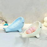 support savon baleine bleu clair blanc moderne adhésif salle bain maison