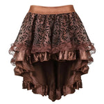 jupe dentelle fleur vintage romantique noir marron vert polyester asymétrique genoux
