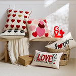 housse coussin brodé cœur love moderne blanc rouge rose fixation décoration intérieure voiture