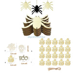 décorations halloween bois citrouille souris fantôme crâne chapeau sorcière texte boo fil suspension thèmes