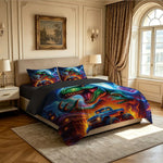 ensemble literie dinosaure bleu taies oreiller lit enfant fantastique graphique