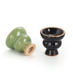 bougeoir céramique bleu marine noir vert classique mat opacité 6cm 6cm