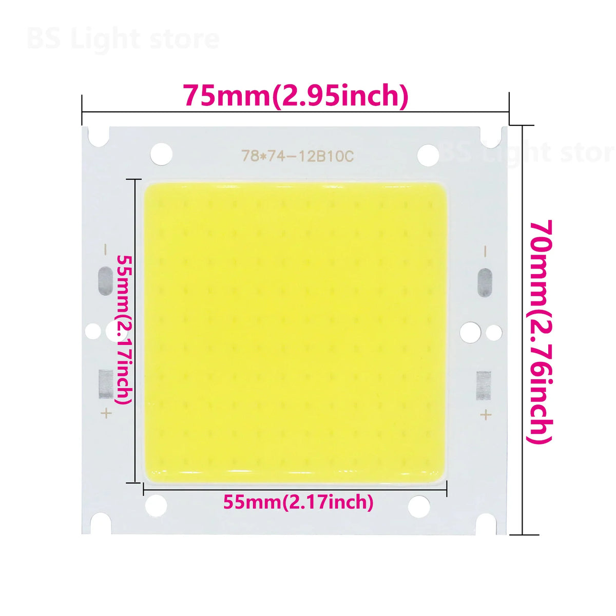 plaque led moderne 78mm 74mm blanc jaune points noirs 50w dc30v lumineuse