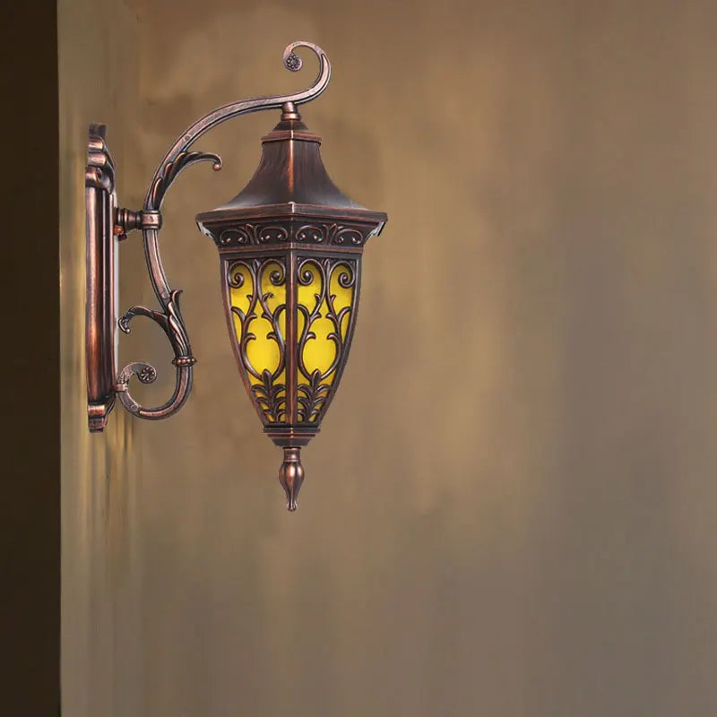 lampe murale classique vintage ornements floraux bronze jaune fixée mur vis douille chambre cuisine