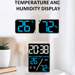 horloge numérique moderne affichage heure jour température humidité alarme rechargeable noir blancécran led