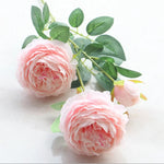 Bouquet artificiel roses feuilles vertes mariage décoration maison blanc rouge roseclair