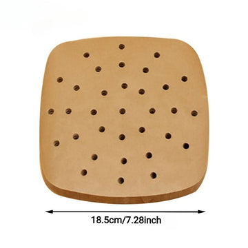 papier cuisson perforé marron clair antiadhésif absorbant huile air fryer baking paper steamer cuisine