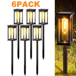 lampes solaires autonomes led étanches ip65 classique transparentes noir extérieur allée jardin fixations piquets