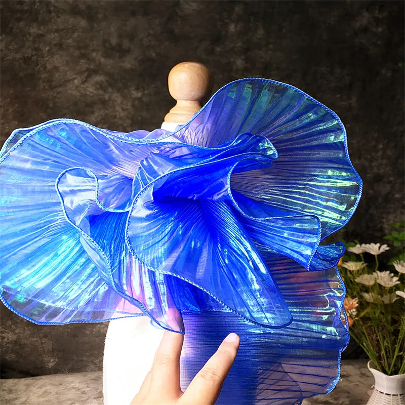 tissu voile semi transparent rose pâle vert iridescent moderne élégant rayures fines dentelle polyester
