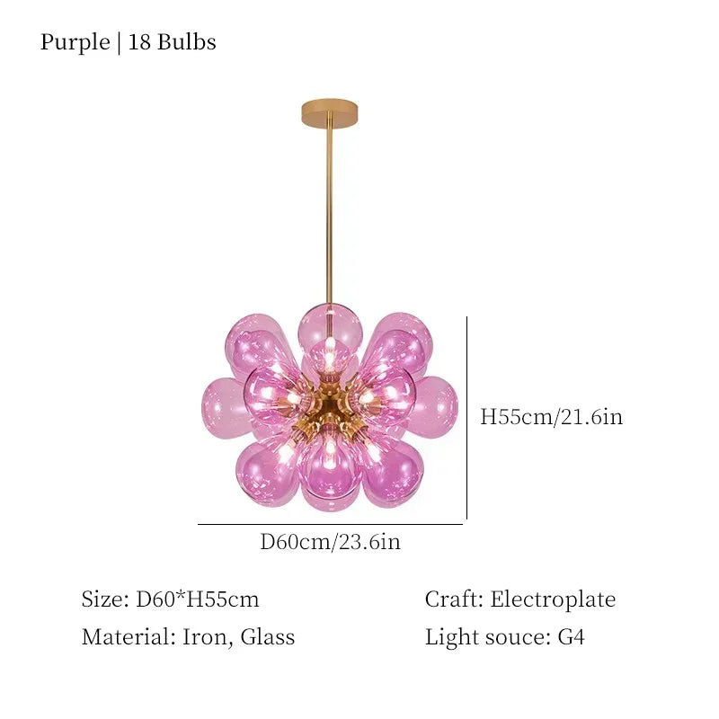 lampe suspendue moderne boules verre blanc doré néon haute luminosité contemporain