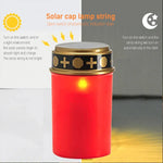 lampe solaire rouge blanche ornement doré moderne extérieur jardin décoration festive LED