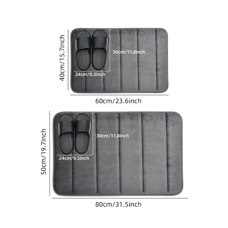 tapis bain doux élastique motif fleurs noires fond blanc moderne gris marron confortable absorbant