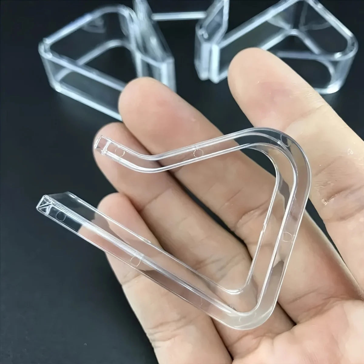 supports tissu clips transparents moderne gris clair lignes blanches 5.1cm 4.1cm 8pièces 16piècesintérieur extérieur