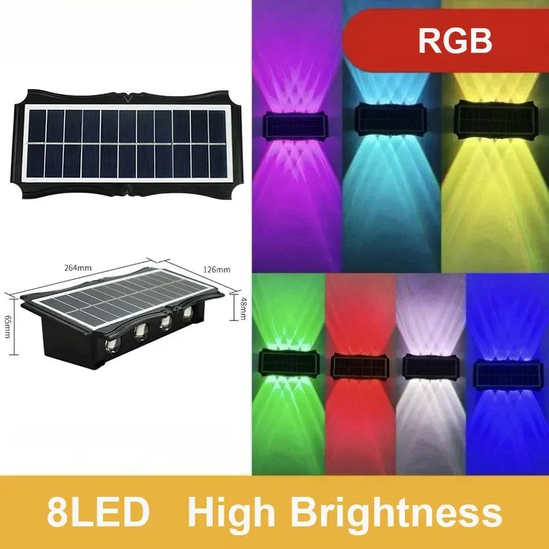 lumière led solaire murale moderne panneaux solaires texturés décoration extérieure balcon jardinRGBO Jaune Blanc