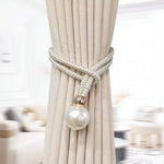 bracelets rideau moderne métal doré blanc rose bleu gris tissé fixations boules