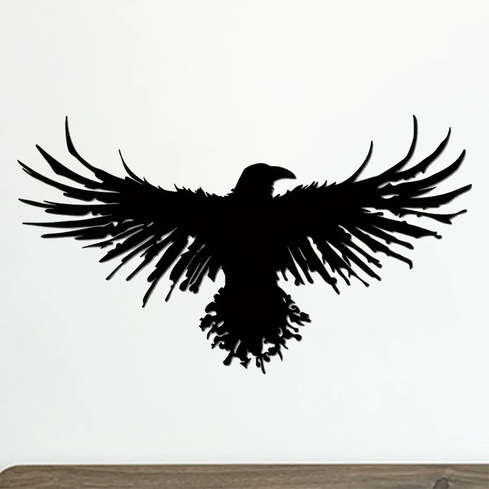 décoration murale autocollant corbeau noir silhouette vol minimalisteintérieur moderne graphique chambre salon