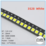 Diodes led smd 3528 blanc jaune rouge rose violet bleu vert 1210 pièces électronique