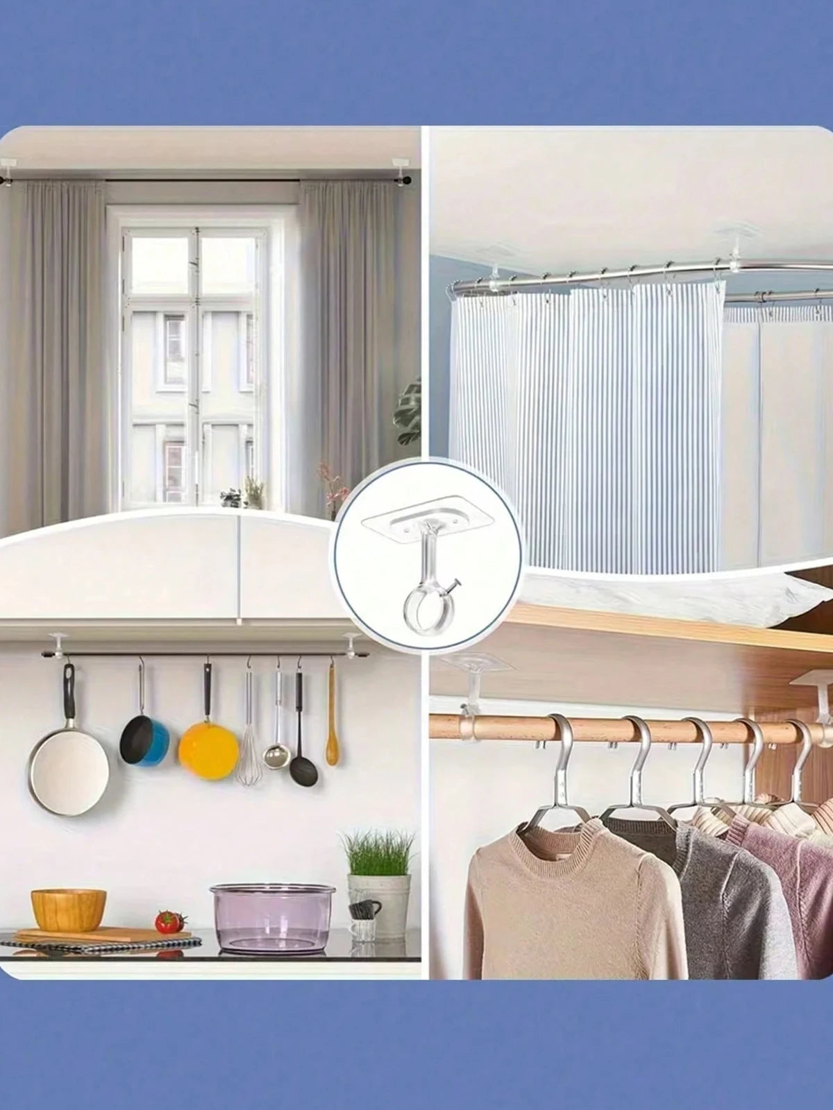 rideau polonais supports tige vis noirs modernes anneaux suspension polyester