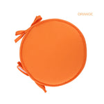 coussin chaise rond moderne rubans fixation tissu uni lavable intérieur extérieur