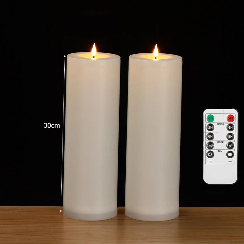 bougies led sans flamme étanches réglables modernes fêtes événements camping 30cm 50000 heures