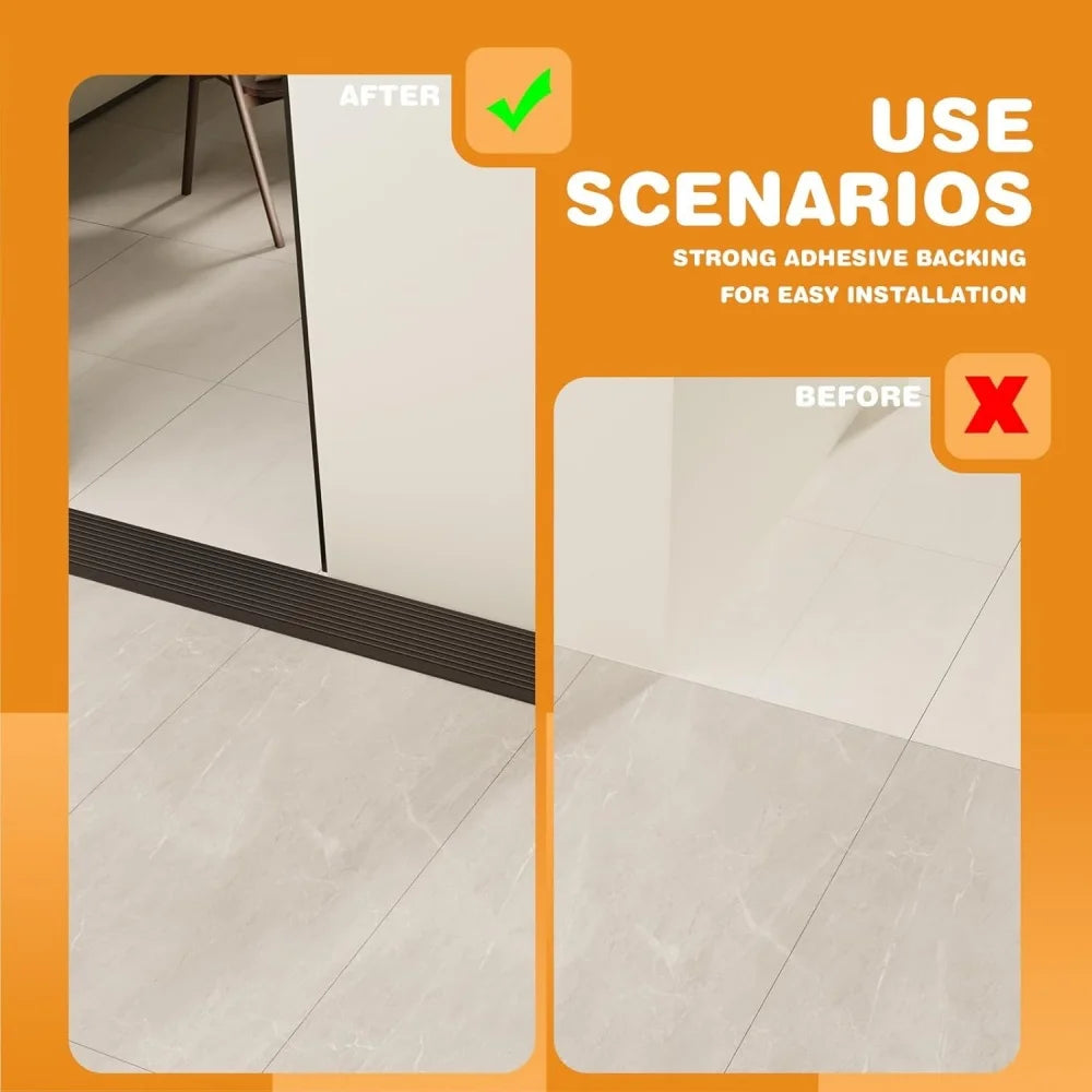 tapis antidérapant noir rayures verticales adhésif durable moderne gris blanc beige 80cm