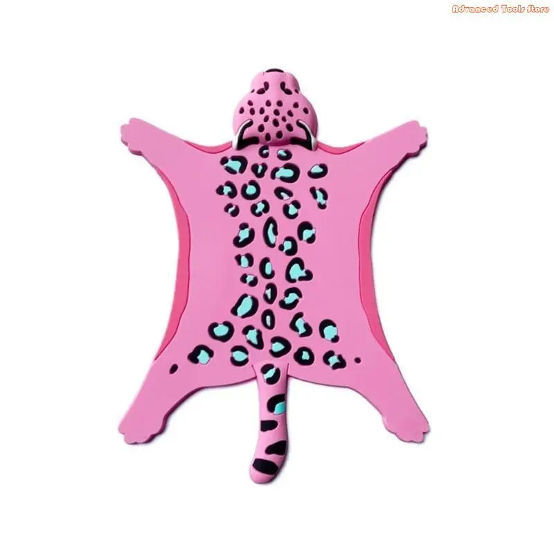 tapis sous verre silicone léopard moderne rose noir blanc animalier