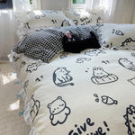 ensemble literie floral moderne housse couette taies oreiller drap motifs animaux enfants machine laver