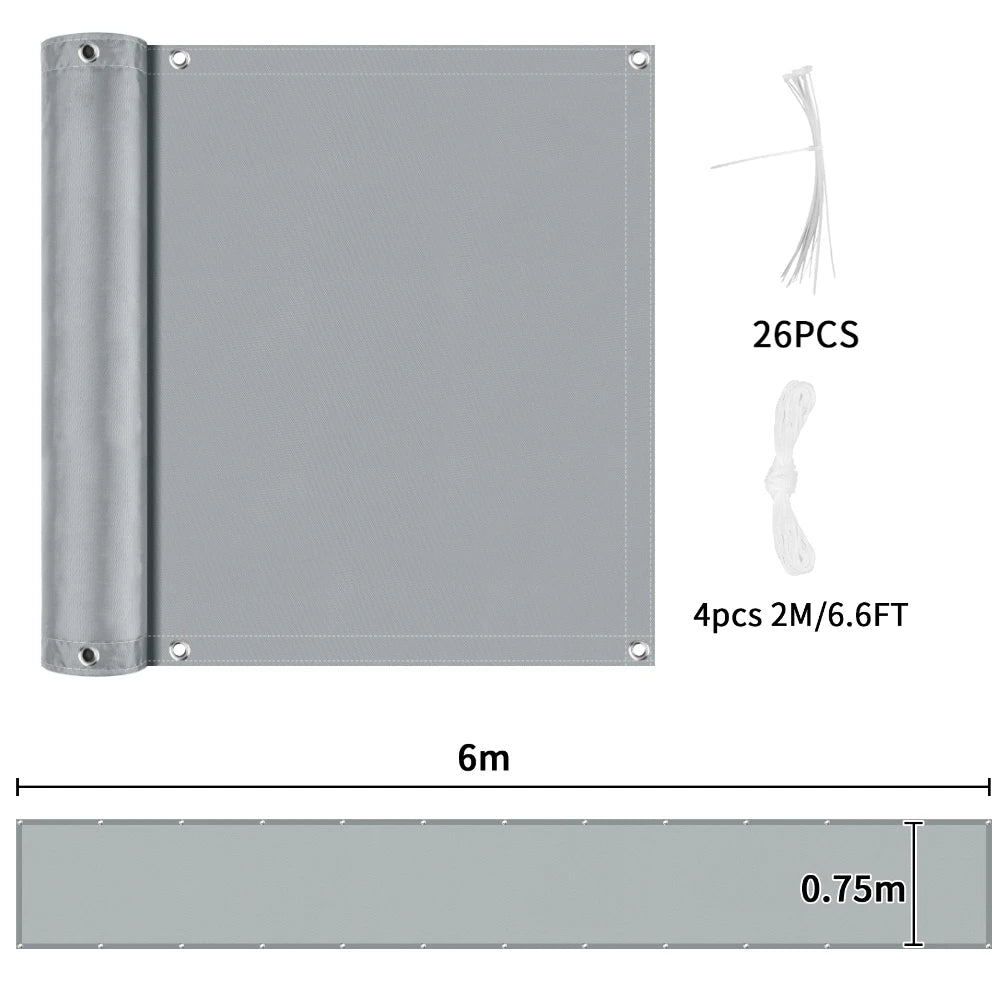 rideau balcon gris foncé moderne opacité 50cm large 2m longueur