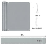rideau balcon gris foncé moderne opacité 50cm large 2m longueur