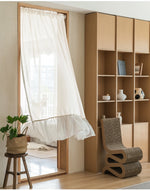 rideau classique lin beige clair fils dorés opacité maison