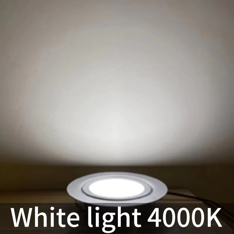 Spot LED encastrable argenté moderne 12V 3W IP65 salle bain vis câble