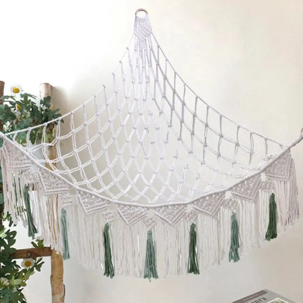 filet tressé boho blanc suspendu angle grande capacité opacité artisanal anneau métallique réutilisable chambre