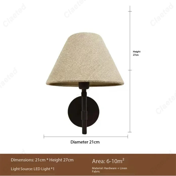 lampe murale led tissu beige industrielle fixation murale chambre salon entree étude