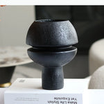 décoration intérieure vase noir sculptural moderne minimaliste texturé 24cm 18cm