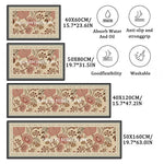 tapis cuisine antidérapant doux lavable motif floral beige rose vert gris sol maison