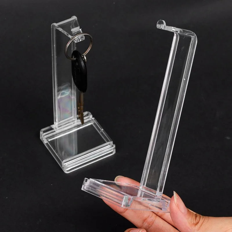 porte clés support transparent moderne plastique sans motif chaines métalliques