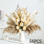 décoration boho bouquet fleurs séchées pampas roses artificielles anniversaire mariage