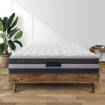matelas ressorts ensachés 30cm moelleux mousse haute densité tissu floral moderne gris blanc