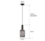 suspension lumineuse or vert gris moderne rayures horizontales opacité câble noir 13cm 20cm 30cm