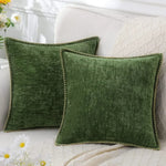 taies d'oreiller décoratives chenille velours moderne zippées imprimés géométriques couleurs variées maison hospitalière