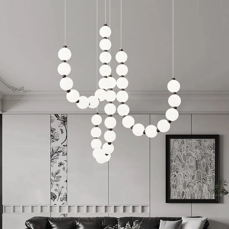 suspension lumineuse blanches moderne chaînes fixées support inclusion chaînes moderne