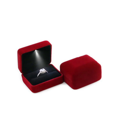 présentoir bijoux velours noir boîte rouge vin classique led femmes anneaux boucles doreilles colliers