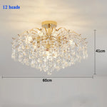 chandelier moderne crystal or led lumiere salle blanche bleue élégante