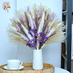 bouquet fleurs séchées naturel pampas violet beige intérieur décoration anniversaire baby showerHomeAssemblier