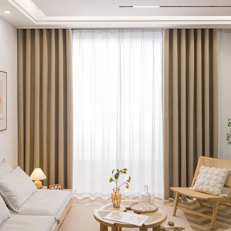 Rideau occultant blanc moderne pour chambre à coucher sur mesure