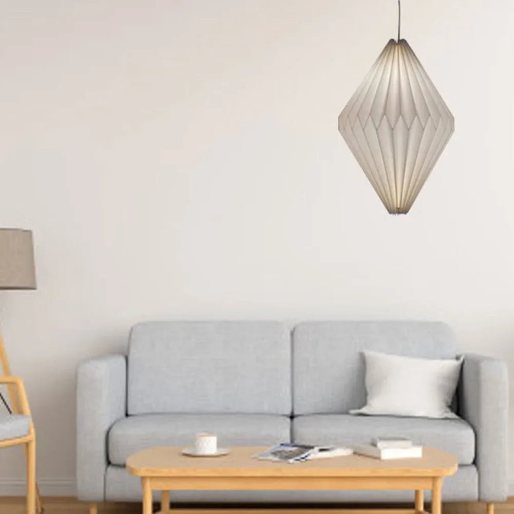 suspension lumineuse moderne origami beige plissé opacité intérieur chambre salon