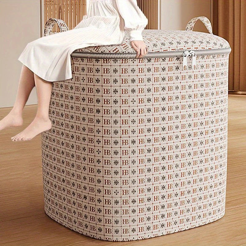 panier linge moderne sac rangement réutilisable poignées amovibles fermeture glissière capacité grande taille multifonctionnel