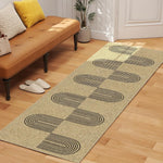 tapis sol antidérapant imperméable résistant saleté polyester PVC moderne minimaliste beige lignes noires