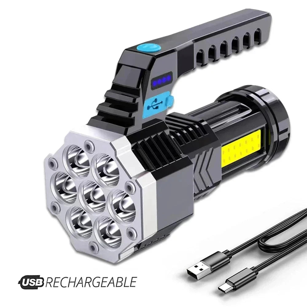 lampe torche led rechargeable leds cable usb moderne robuste camping